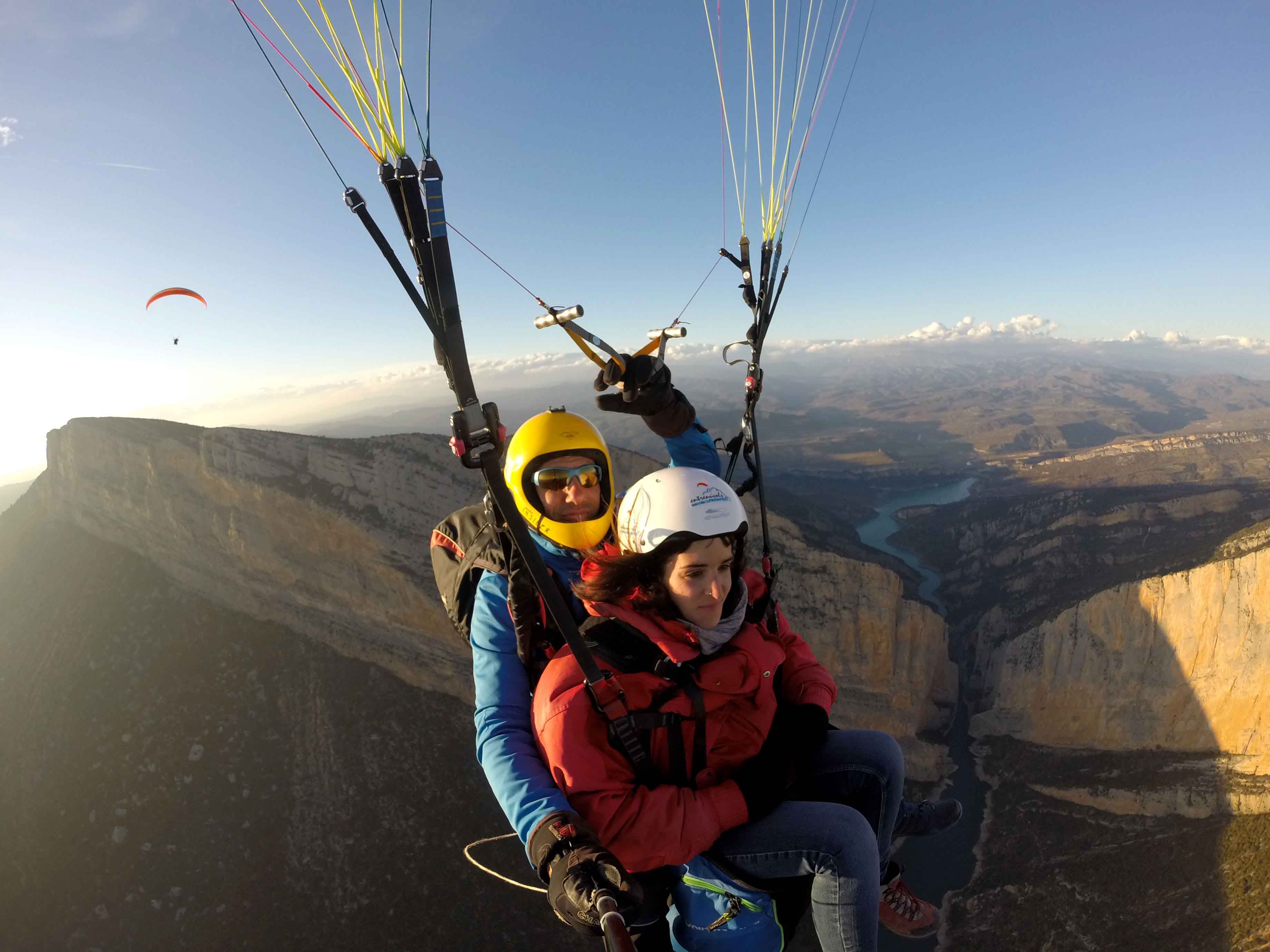 paragliding tandem flight in the spanish pyrenees